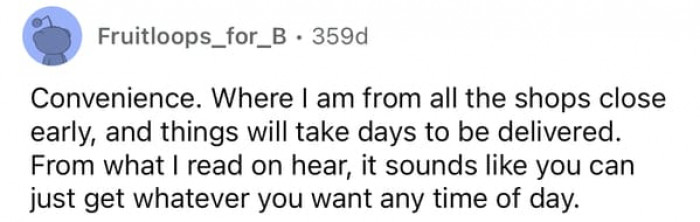 Yep, really can't live without one of the best things in the whole world that is abundant in the U.S.