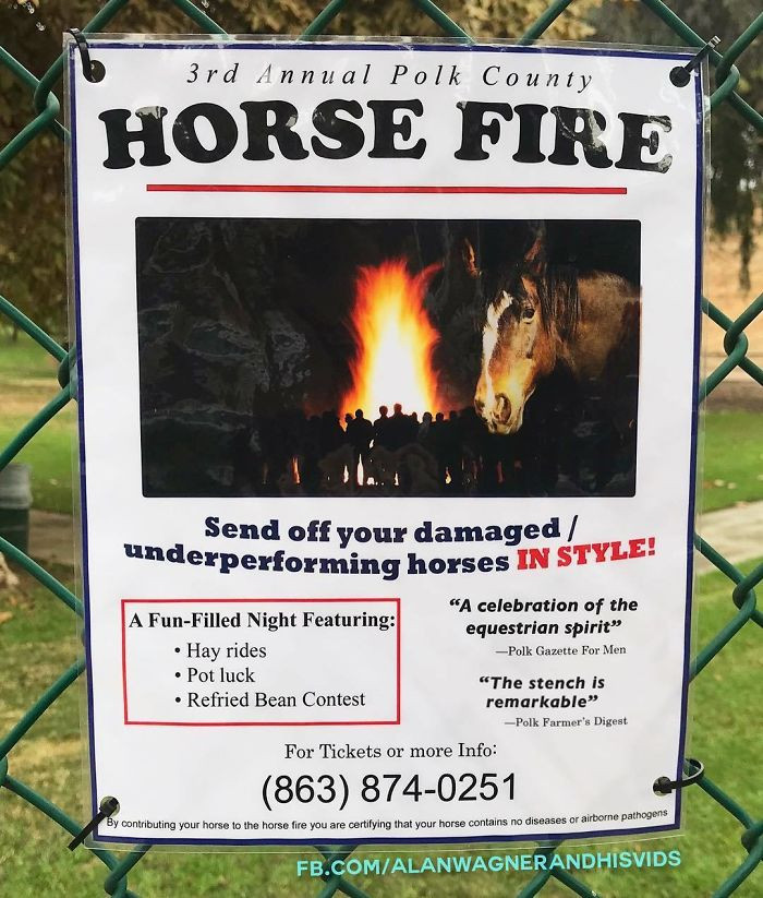 43. Horse fire...