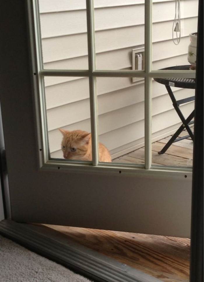 He thinks he's locked out.