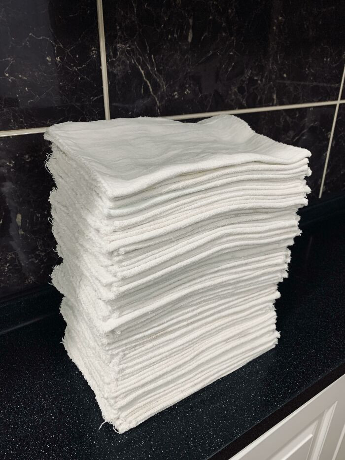 40. The amount of paper towels each individual goes through can add up to a very expensive bill in the long run, so it might be worth investing in cotton towels.