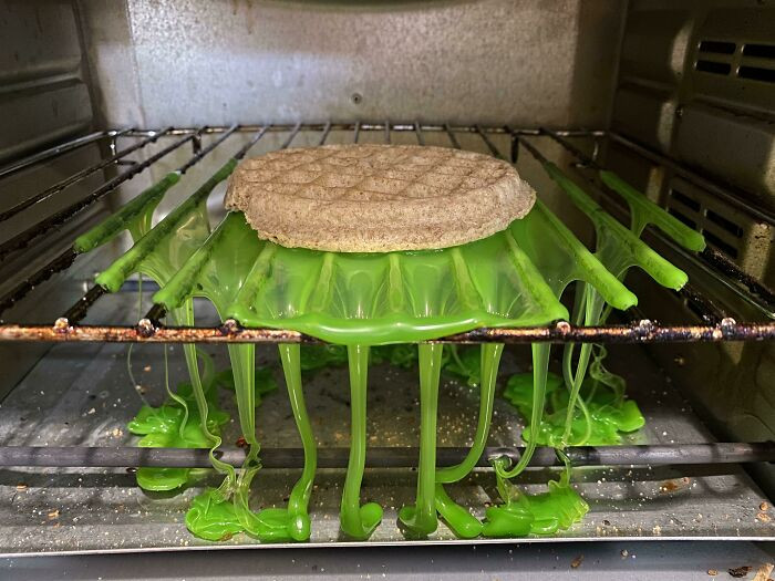 37. My 6-year-old son says there's green goo coming out of his waffles