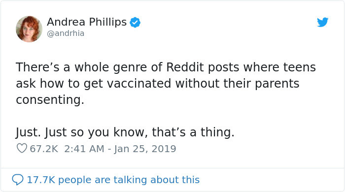 Andrea Phillips took to Twitter to raise awareness.