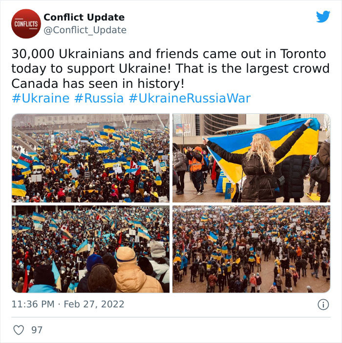 32. Canadians are fully in support of Ukrainians