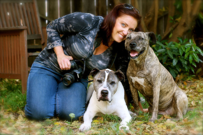 21. Photographer Lori Fusaro with her two senior dogs, Sunny and Gabby.