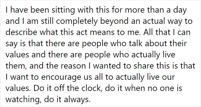 There are people who only talk about values, and there are people who live by them.