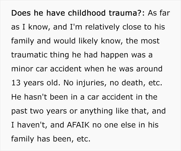 People suggested maybe it is a trauma response.