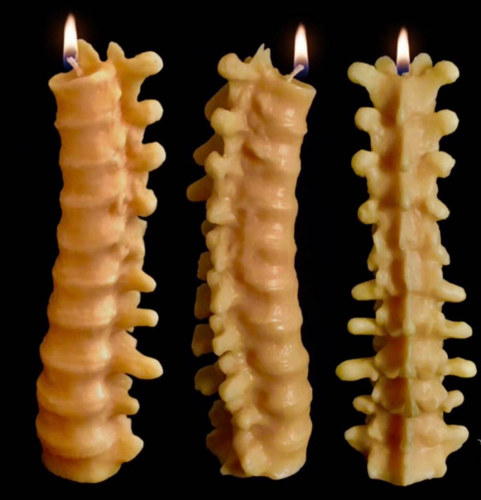 15. A real human spine was used to mold these candles. Very romantic, indeed…