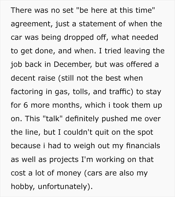 And Clarified His Work Conditions