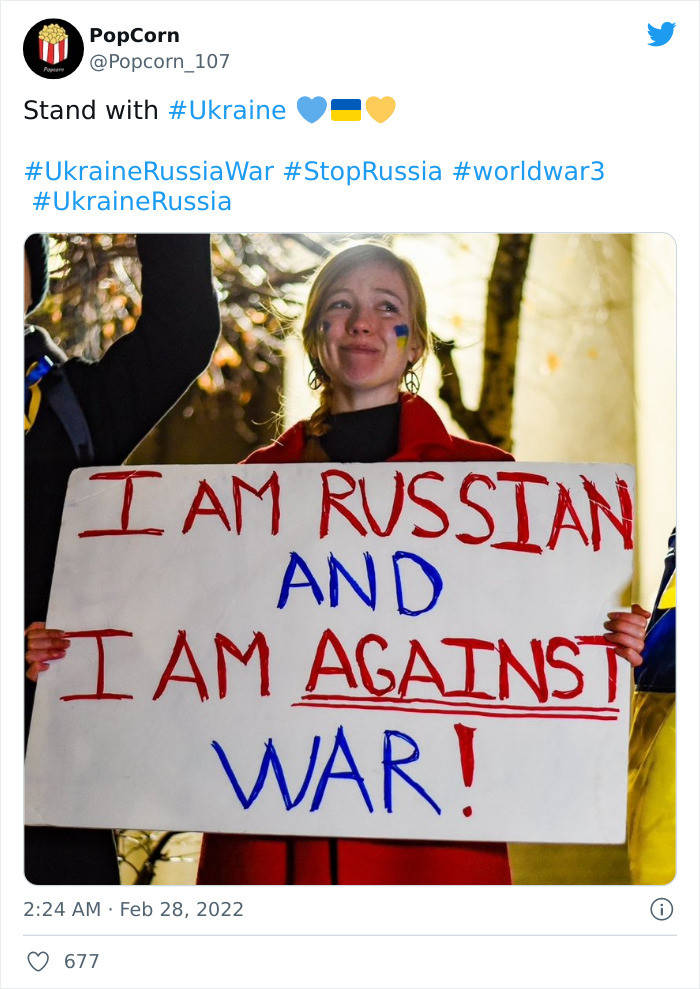 13. Russian citizens are also risking their freedom to protest Putin's invasion