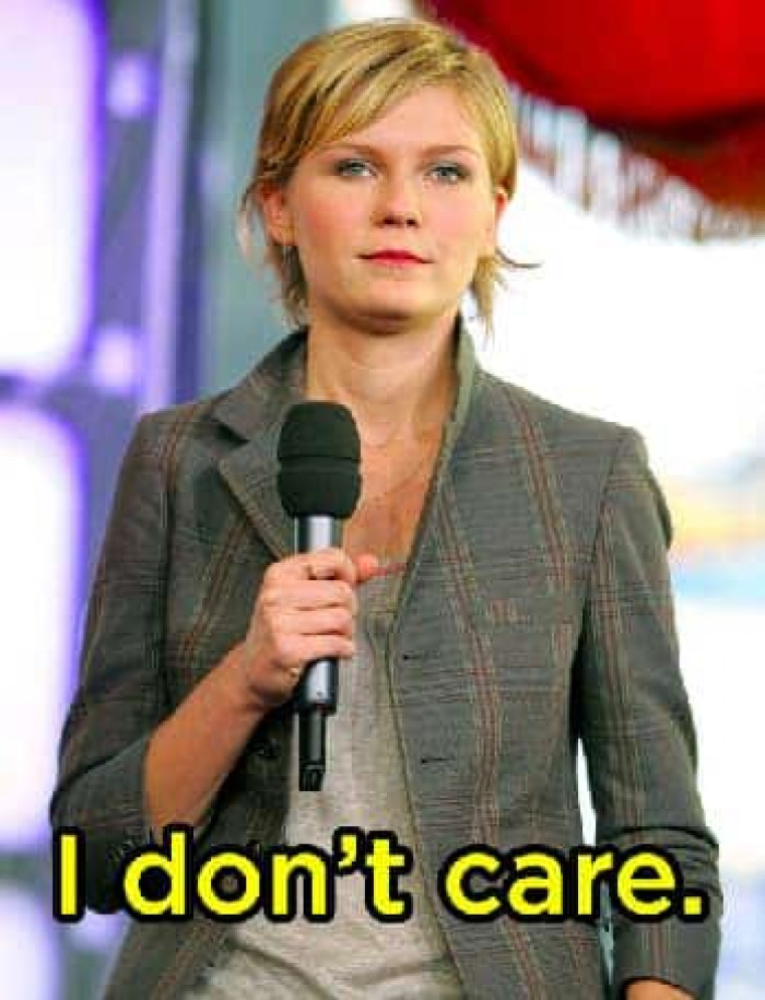 21. Kirsten Dunst shrugging off the new Spider-Man movies with three little words