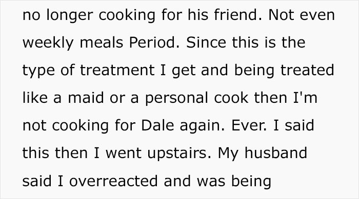 Not even once a week. Her husband thinks she is overreacting.