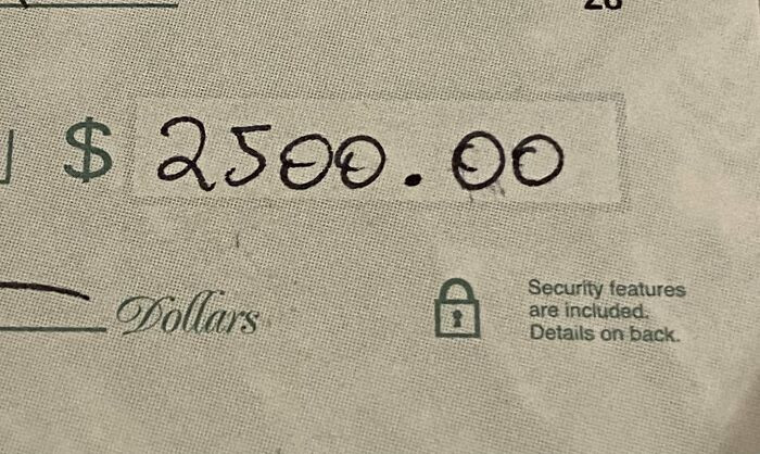 Here is the picture of the check: