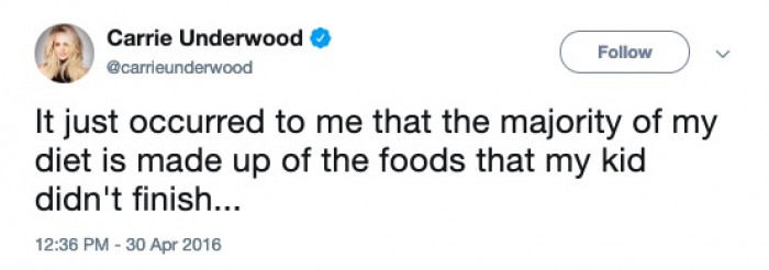 Carrie Underwood eats like the rest of us moms!