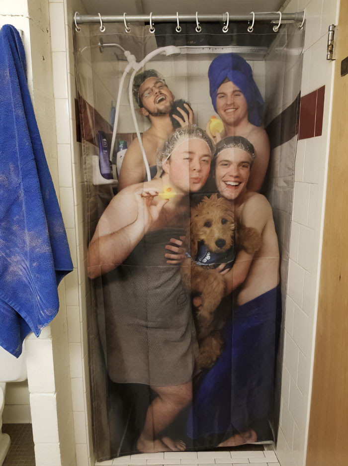 16. 'Having Fun in the Bathroom' Curtain