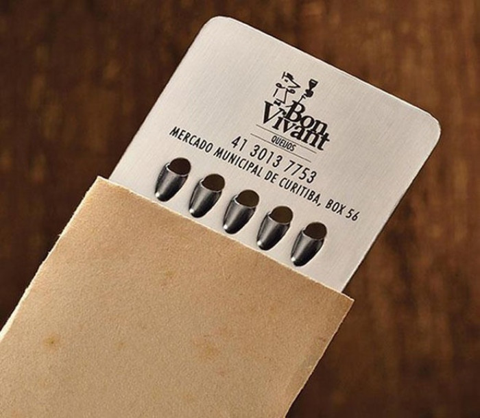 29. This business card for a high-end restaurant is also a cheese grater