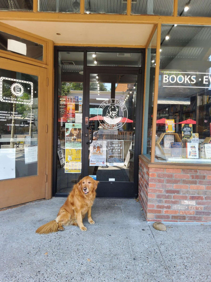 Ruby's Books' co-owner, manager, and official greeter. And she takes her work extremely seriously.