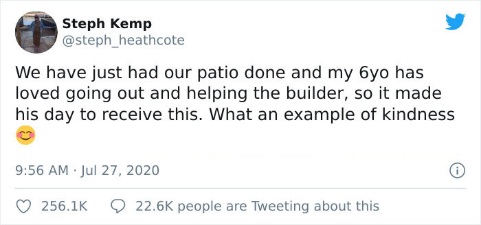 Steph commended this letter left by the builder for her 6-year-old boy