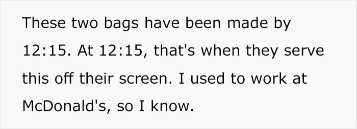 The driver used to work at McDonald's.