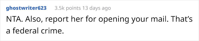 It is a federal crime to open someone's mail