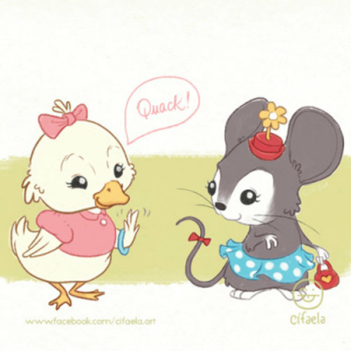 1. Here’s Daisy Duck with Minnie Mouse.