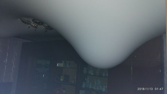 28. The apartment upstairs is flooded.