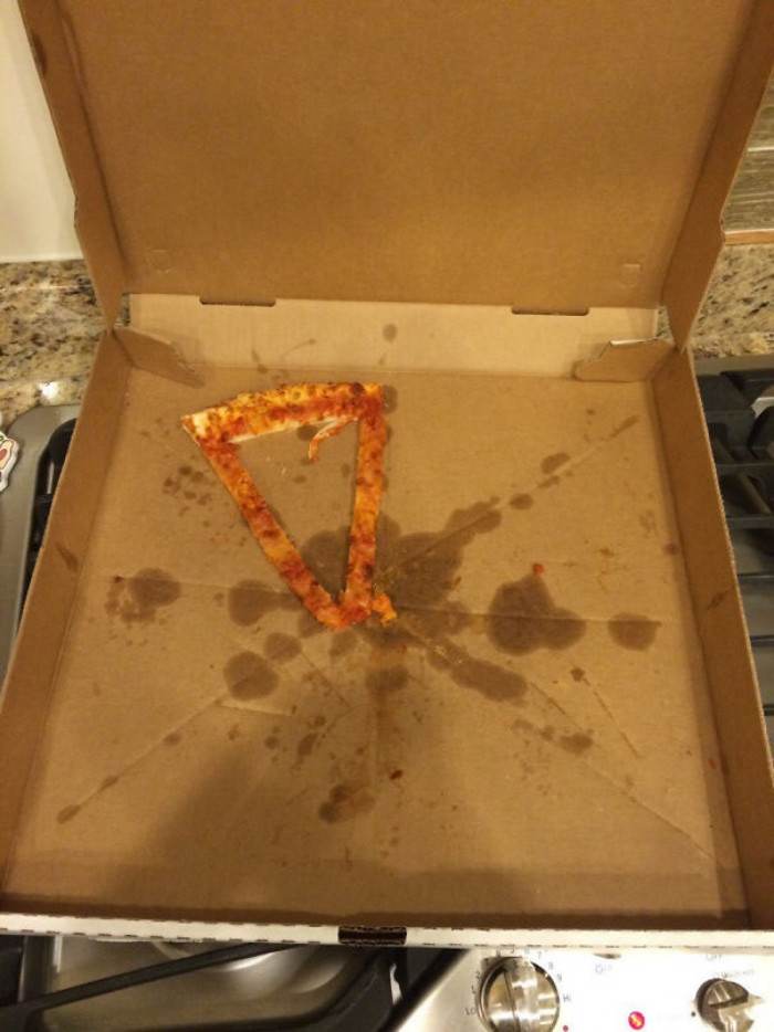 Her roommates told her they saved her a slice...