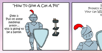 Hilarious 10-Step Guide Goes to Extreme Lengths Explaining How to Give a Cat a Pill