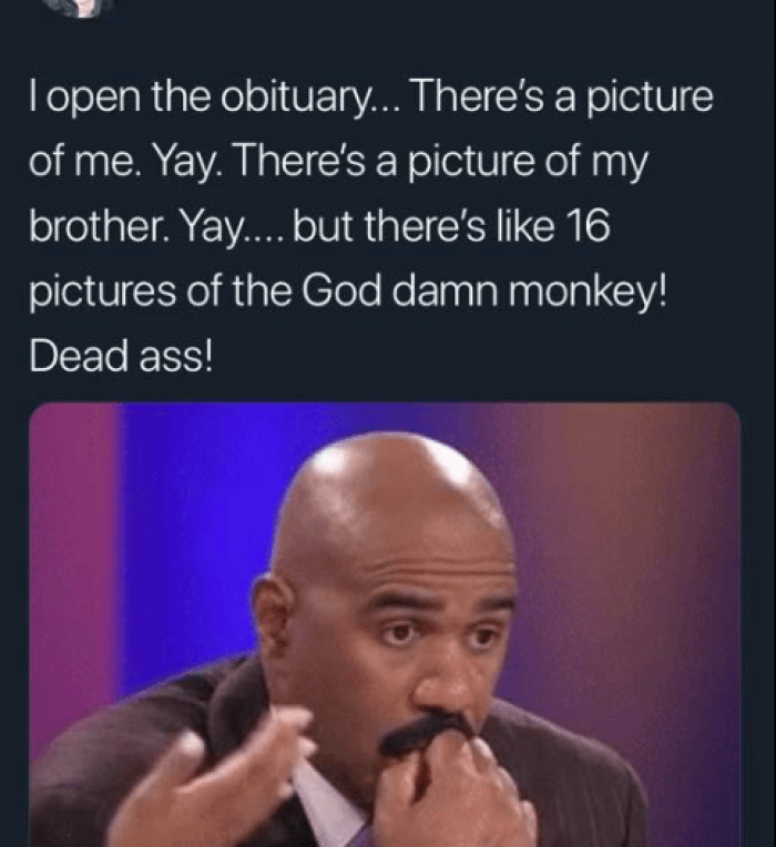 So he did love the monkey more than his kids after all.