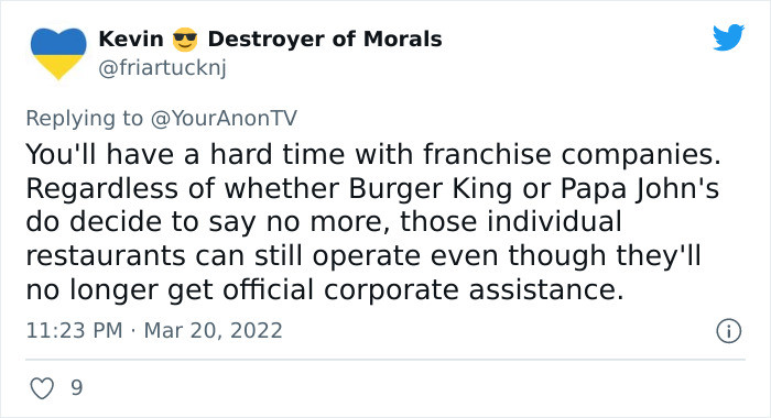 Franchises can apparently still continue working even without official corporate assistance