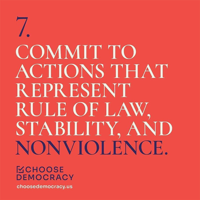 Choose Democracy advocates for a non-violence approach