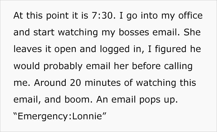 He went through emails.