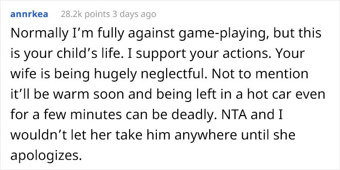 It's about the child's life, after all.