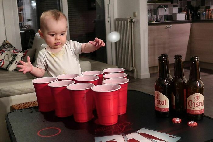 7. Playing Beer Pong With My Dad Today