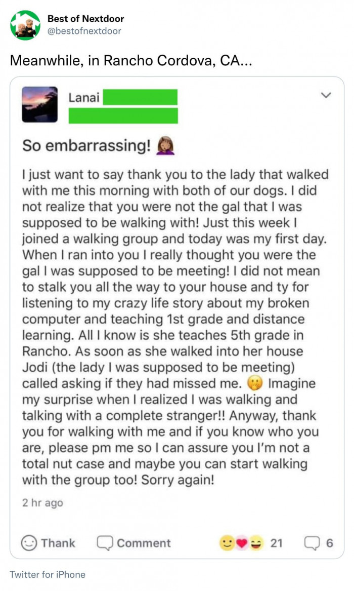 3. It's just a misunderstanding, not a stalker.