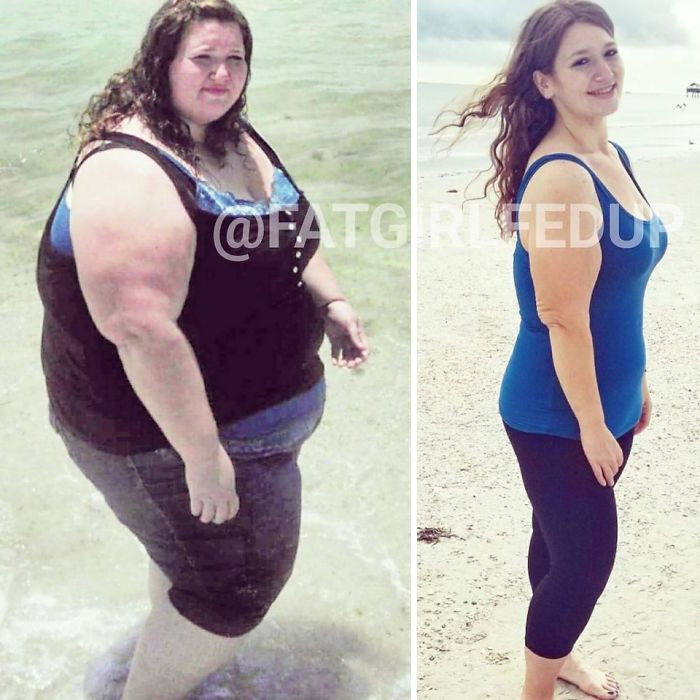 2. Lexi started to recreate her old photos to show how far she has come in her weight loss journey.