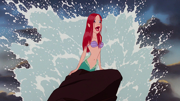 Ariel with wet hair