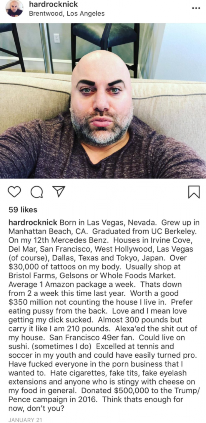 Where do I begin with this post. Some of this is the weirdest flex you'l ever read.