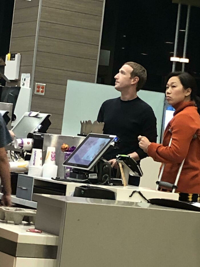 50. Saw Mark Zuckerberg and his wife at Mcdonald’s