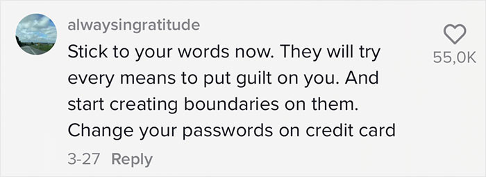 It's true! It would be healthy for her sake to set boundaries