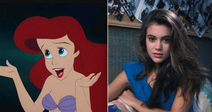 4. Ariel from the Little Mermaid was based on Alyssa Milano.