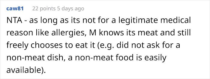 She Freely Chose to Eat Meat