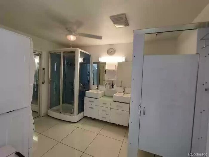 A commercial toilet in a family home.
