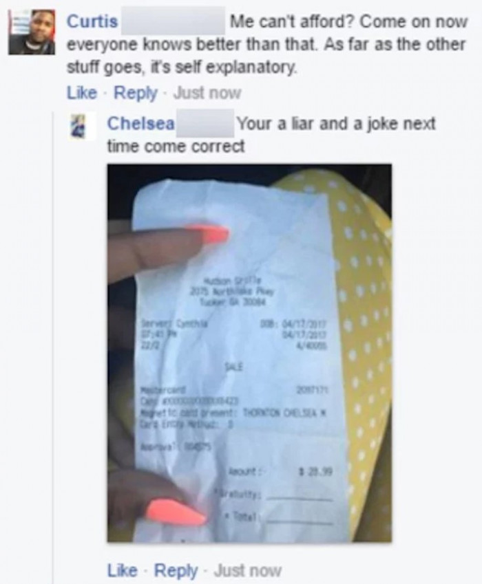 He replied to her post, denying her claims, so she clapped back with actual proof!