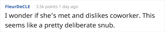 A Pretty Deliberate Snub