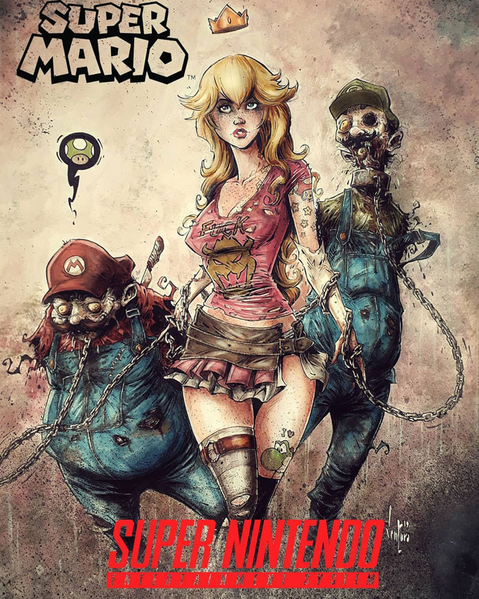 17. Princess Peach & Zombie Mario & Luigi