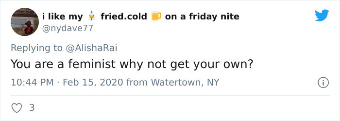 She also received comments like this, making fun of her for being a feminist.