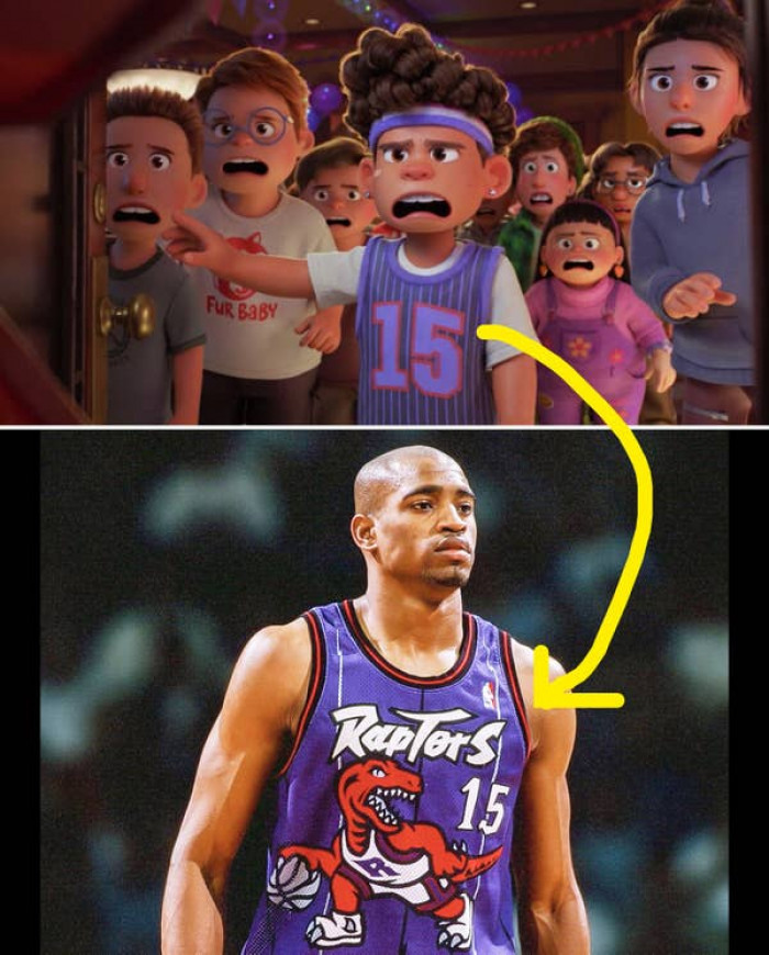30. Tyler wears a purple jersey with the number 15 on it throughout the movie