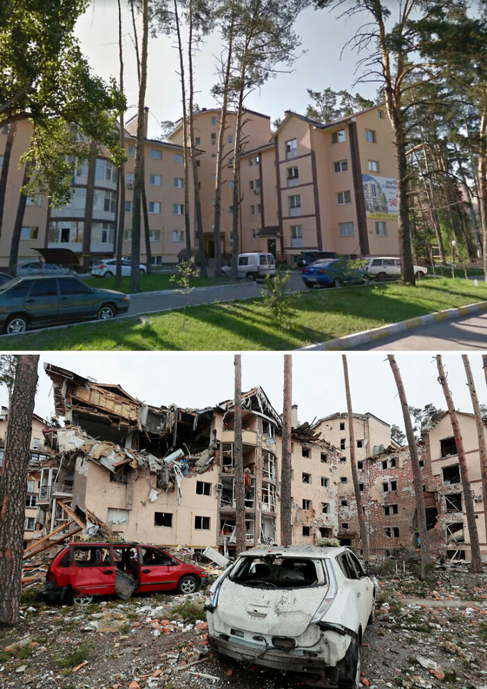 2. A beautiful residential area reduced to rubble.