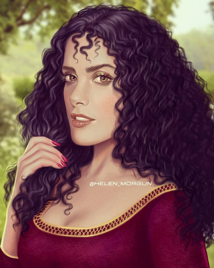 38.  Salma Hayek as Mother Gothel from Tangled