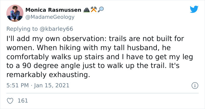 More women shared their perceptions of things that were intended for men.